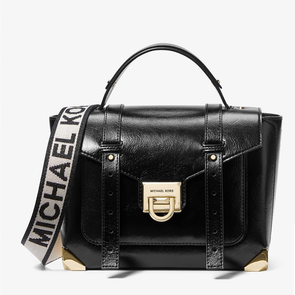 🌺🌺 MICHAEL KORS Manhattan Medium Patent Satchel🌺